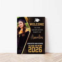 Personalized Graduation Welcome Sign, Custom Class of 2026 Party Sign with Photo, Graduation 2026 Decor, Congrats Grad Sign, Senior 26 Party