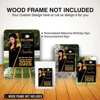 Personalized Graduation Welcome Sign, Custom Class of 2026 Party Sign with Photo, Graduation 2026 Decor, Congrats Grad Sign, Senior 26 Party