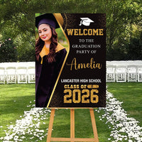 Personalized Graduation Welcome Sign, Custom Class of 2026 Party Sign with Photo, Graduation 2026 Decor, Congrats Grad Sign, Senior 26 Party