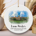Graduation Ornament, Custom Watercolor Photo Ceramic Keepsake, College or High School Grad Gift, Christmas Ornament, Graduation 2026 Memory