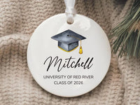 Personalized Graduation Ornament, Custom Ceramic Keepsake, College University High School Gift, Class of 2026, Master's Degree Memory Grad
