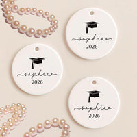 Personalized Graduation Ornament, Ceramic Keepsake Gift, Class of 2026 College Graduation, Master’s or PhD Degree Present, Custom Grad Gift