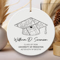 Personalized Campus Map Ceramic Ornament, Custom University Keepsake, Class of 2026 Graduation Gift, College Graduate Memory, School Map