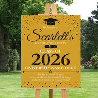 Custom Congrats Graduation Welcome Sign, Personalized Class of 2026 Graduate High School Senior Foamcore Sign, Custom Color Grad Party Sign