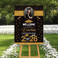 Personalized Graduation Welcome Sign, Custom Class of 2026 Party Sign with Photo, Graduation 2026 Decor, Congrats Grad Sign, Senior 26 Party