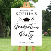 Graduation Party Welcome Sign, Minimalist Class of 2026 Foamcore, PVC, Acrylic, Polystyrene, Custom Graduation Party Decoration Board