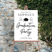 Graduation Party Welcome Sign, Minimalist Class of 2026 Foamcore, PVC, Acrylic, Polystyrene, Custom Graduation Party Decoration Board