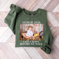 Last Crawl Before We Walk Grad Sweatshirt, Custom Senior Graduation 2026 Sweatshirt, Personalized Graduate Long Sleeve Tee