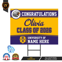 Personalized Graduation Yard Sign 2026 - Coroplast Grad Sign Class of 2026 Graduate Sign Custom Graduation 2026 Yard Sign with Metal H-Stake