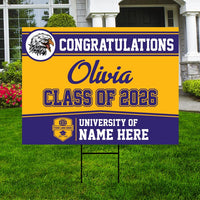 Personalized Graduation Yard Sign 2026 - Coroplast Grad Sign Class of 2026 Graduate Sign Custom Graduation 2026 Yard Sign with Metal H-Stake