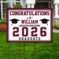 Custom Graduation Yard Sign 2026 - Coroplast Grad Sign, Class of 2026 Sign, High School College Graduation 2026 Yard Sign with Metal H-Stake