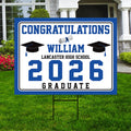 Custom Graduation Yard Sign 2026 - Coroplast Grad Sign, Class of 2026 Sign, High School College Graduation 2026 Yard Sign with Metal H-Stake