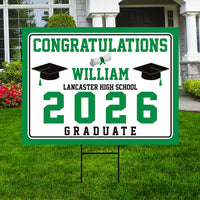 Custom Graduation Yard Sign 2026 - Coroplast Grad Sign, Class of 2026 Sign, High School College Graduation 2026 Yard Sign with Metal H-Stake