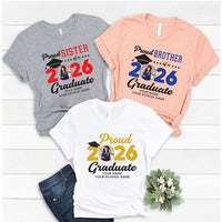 Custom Family Graduation 2026 Shirt, Personalized Class Of 2026 Graduation Shirts, Matching Proud Family T-Shirts, Unisex Graduate Shirt
