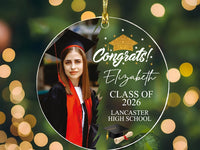 Congrats Graduation Photo Ornament, Personalized Class of 2026 Acrylic Ornament, Custom School Graduation Ornament, Graduation Gifts