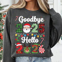 Goodbye 2025, Hello 2026 Sweatshirt, Happy New Year 2026 Crew Shirt, Christmas Matching Family Sweatshirt