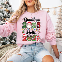 Goodbye 2025, Hello 2026 Sweatshirt, Happy New Year 2026 Crew Shirt, Christmas Matching Family Sweatshirt