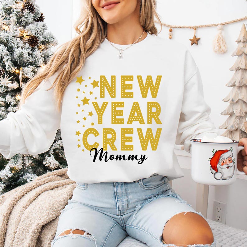 Personalized New Year Crew Sweatshirt, Family Matching Shirt, Custom New Year Sweatshirt