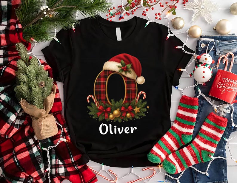 Personalized Christmas Family Shirt, Custom Name Matching Pajamas Shirt, Family Christmas Tee, Holiday Shirt, Unisex Christmas Family Gifts