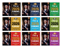Personalized Graduation Yard Sign 2026 with Photo, 2026 Senior Grad Sign, Class of 2026, Custom Graduation 2026 Yard Sign with Metal H-Stake