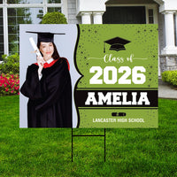 Personalized Graduation Yard Sign 2026 with Photo, 2026 Senior Grad Sign, Class of 2026, Custom Graduation 2026 Yard Sign with Metal H-Stake