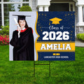 Personalized Graduation Yard Sign 2026 with Photo, 2026 Senior Grad Sign, Class of 2026, Custom Graduation 2026 Yard Sign with Metal H-Stake