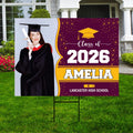 Personalized Graduation Yard Sign 2026 with Photo, 2026 Senior Grad Sign, Class of 2026, Custom Graduation 2026 Yard Sign with Metal H-Stake
