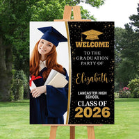 Personalized Graduation Welcome Sign, Custom Class of 2026 Party Sign with Photo, Graduation 2026 Decor, Congrats Grad Sign, Senior 26 Party