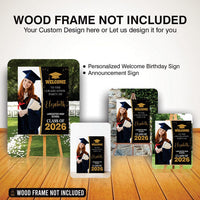 Personalized Graduation Welcome Sign, Custom Class of 2026 Party Sign with Photo, Graduation 2026 Decor, Congrats Grad Sign, Senior 26 Party