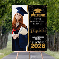 Personalized Graduation Welcome Sign, Custom Class of 2026 Party Sign with Photo, Graduation 2026 Decor, Congrats Grad Sign, Senior 26 Party