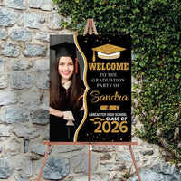 Personalized Graduation Welcome Sign, Custom Class of 2026 Party Sign with Photo, Graduation 2026 Decor, Congrats Grad Sign, Senior 26 Party