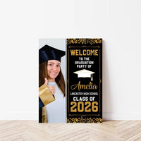 Personalized Graduation Welcome Sign, Custom Class of 2026 Party Sign with Photo, Graduation 2026 Decor, Congrats Grad Sign, Senior 26 Party