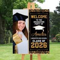 Personalized Graduation Welcome Sign, Custom Class of 2026 Party Sign with Photo, Graduation 2026 Decor, Congrats Grad Sign, Senior 26 Party