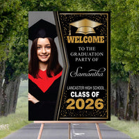 Personalized Graduation Welcome Sign, Custom Class of 2026 Party Sign with Photo, Graduation 2026 Decor, Congrats Grad Sign, Senior 26 Party