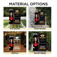 Personalized Graduation Welcome Sign, Custom Class of 2026 Party Sign with Photo, Graduation 2026 Decor, Congrats Grad Sign, Senior 26 Party