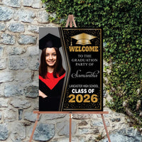 Personalized Graduation Welcome Sign, Custom Class of 2026 Party Sign with Photo, Graduation 2026 Decor, Congrats Grad Sign, Senior 26 Party