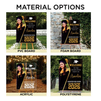 Personalized Graduation Welcome Sign, Custom Class of 2026 Party Sign with Photo, Graduation 2026 Decor, Congrats Grad Sign, Senior 26 Party