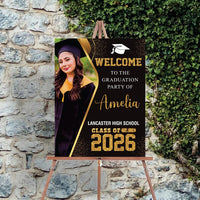 Personalized Graduation Welcome Sign, Custom Class of 2026 Party Sign with Photo, Graduation 2026 Decor, Congrats Grad Sign, Senior 26 Party