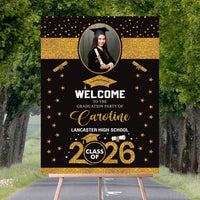 Personalized Graduation Welcome Sign, Custom Class of 2026 Party Sign with Photo, Graduation 2026 Decor, Congrats Grad Sign, Senior 26 Party