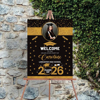 Personalized Graduation Welcome Sign, Custom Class of 2026 Party Sign with Photo, Graduation 2026 Decor, Congrats Grad Sign, Senior 26 Party