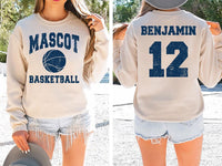 Basketball Mom Custom Name and Number Sweatshirt, Game Day Basketball Mom Shirt, Personalized Basketball Team Sweatshirt, Front Back