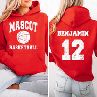 Basketball Mom Custom Name and Number Hoodie, Game Day Basketball Mom Shirt, Personalized Basketball Team Hoodie, Front Back