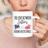 Custom Sisters Mug, Long Distance Sister Gift, Big Sister Little Sister Coffee Cup, Sister Birthday Gift, Best Sister Moving Away Present