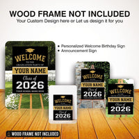 Personalized Graduation Welcome Sign, Custom Class of 2026 Party Sign, Graduation 2026 Decor, Congrats Grad Sign, Senior 2026 Party Display