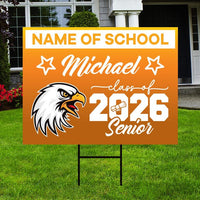 Personalized Graduation Yard Sign 2026 with Mascot 2026 Senior Grad Sign, Class of 2026, Custom Graduation 2026 Yard Sign with Metal H-Stake