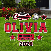 Personalized Graduation Yard Sign Letters 18", Custom Mascot College Bound Yard Cutouts, Graduate University Bound Yard Decor with Stakes