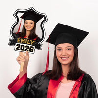 Custom Face Fans With Wooden Handle, Graduation Head, Grad Face Fans, Class of 2026 Head Fans, Graduation Faces on a Stick