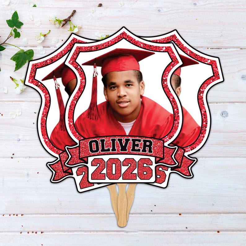Custom Face Fans With Wooden Handle, Graduation Head, Grad Face Fans ...