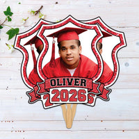Custom Face Fans With Wooden Handle, Graduation Head, Grad Face Fans, Class of 2026 Head Fans, Graduation Faces on a Stick