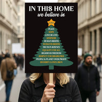 No Kings In America Protest Sign, We Believe, Anti-Trump, FDT Winter Christmas Holiday Poster, Rally Sign, Resist Fascism Protest Poster